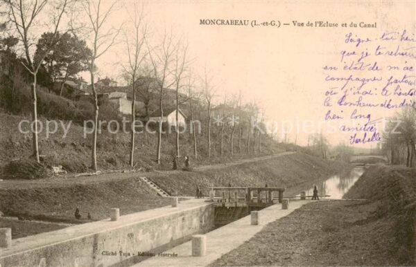Moncrabeau 47 Lot-et-Garonne Vue de l’Ecluse et du Canal