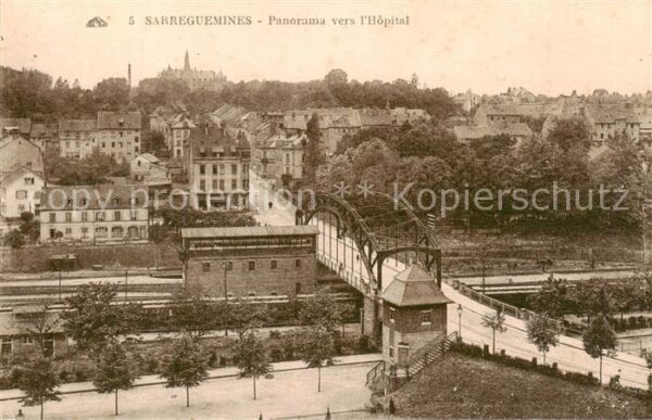 Sarreguemines 57 Moselle Panorama vers l_Hopital