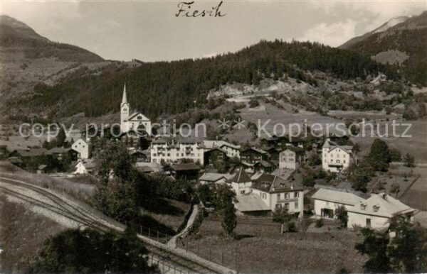 Fiesch VS Panorama mit Furkabahn