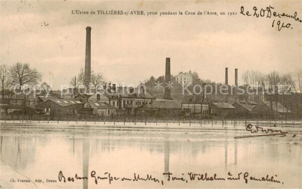 Tillieres-sur-Avre prise pendant la Crue de l’Arve en 1920