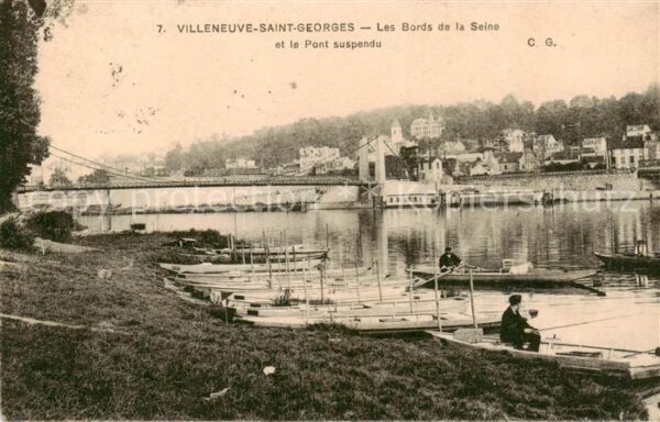 Villeneuve-Saint-Georges 94 Les Bords de la Seine et le Pont suspen