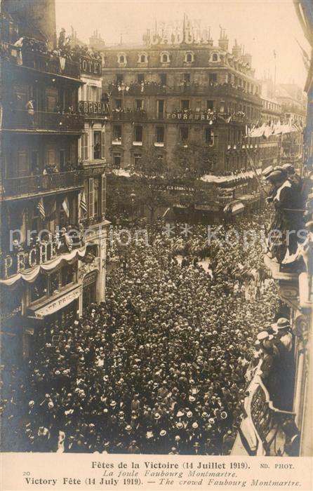 Paris 75 Fetes de la Victoire 14 Juillet 1919