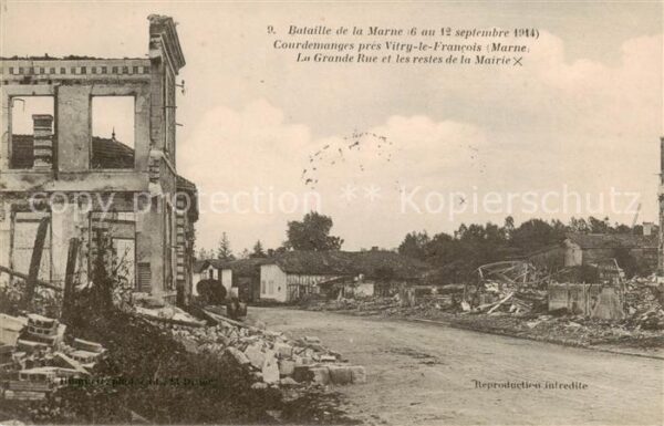 Vitry-le-Francois 51 Marne Bataille de la Marne sept 1914 Courdema