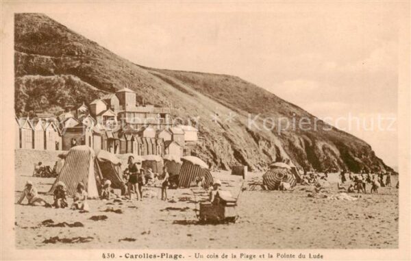Carolles-Plage 50 Manche Un coin de la Plage et la Pointe du Lud