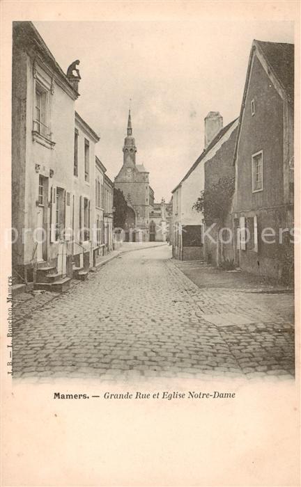 Mamers 72 Sarthe Grande Rue et Eglise Notre Dame