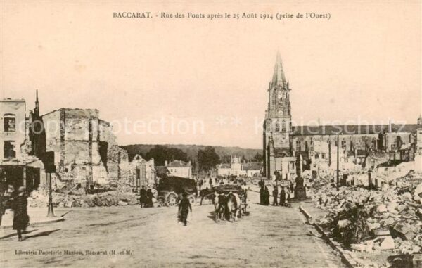 Baccarat 54 Rue des Ponts apres le 25 Aout 1914