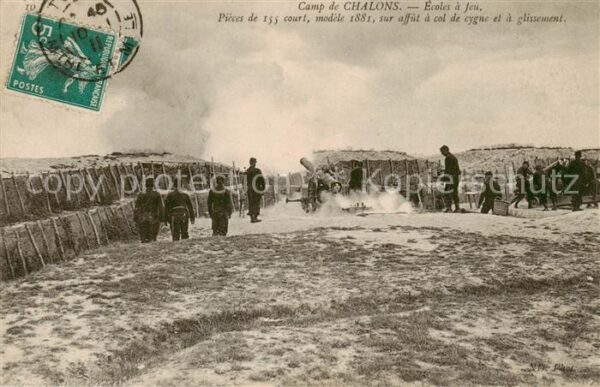 Chalons 51-sur-Marne Camp de Chalons Ecoles a feu Pieces de