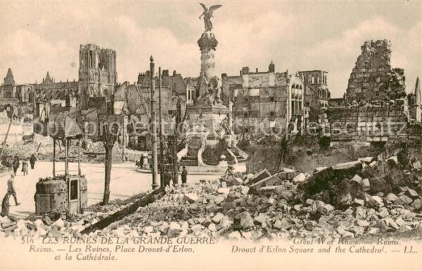 Reims 51 Les Ruines Place Drouet d’Erlon et la C