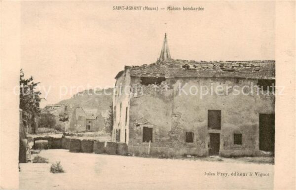 Saint-Agnant 55 sous les Cotes Maison bombardee