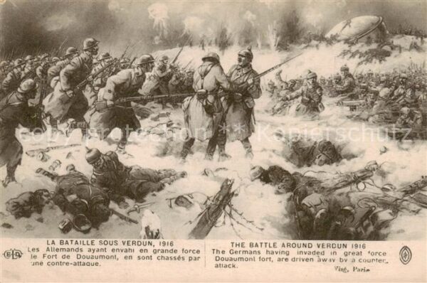 Verdun  55 Meuse La Bataille sous Verdun 1916 Les Allema
