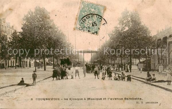 Courbevoie 92 Hauts-de-Seine Le Kiosque et Musique et l’evenue Gambe