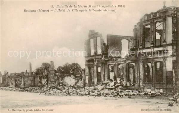 Revigny 55-sur-Ornain Meuse Bataille de la Marne Hotel de Ville apr