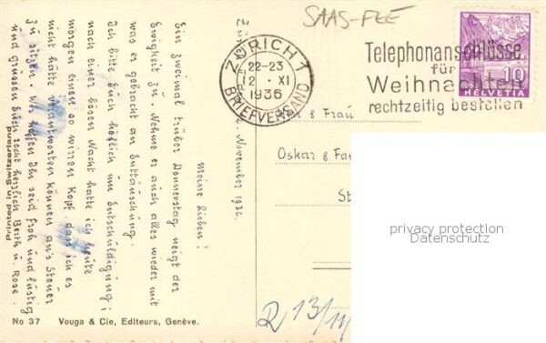 Saas-Fee VS Ortsmotiv Zeichnung – Bild 2