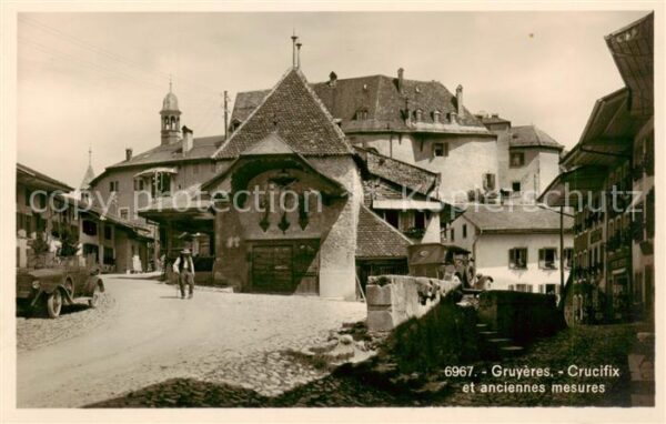 Gruyeres  Gruyere FR Crucifix et anciennes mesures
