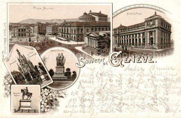 Geneve GE Place Neuve Hotel de Poste Monument du