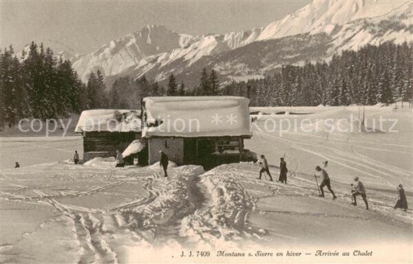 Montana-sur-Sierre VS en hiver Arrivee au Chalet