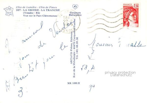 La Griere La Tranche-sur-Mer 85 Vendee Vue sur le Parc Clemenceau – Bild 2
