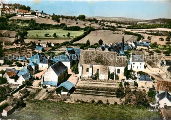 Melleray Eglise St Pierre Vue aerienne