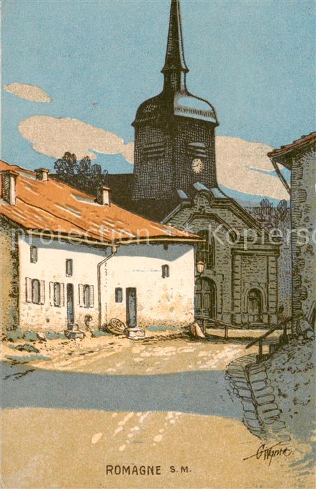 Romagne-sous-Montfaucon 55 Meuse Ortsmotiv mit Kirche
