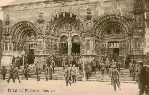 Vouziers 08 Ardennes Portal der Kirche von Vouziers Feldpost