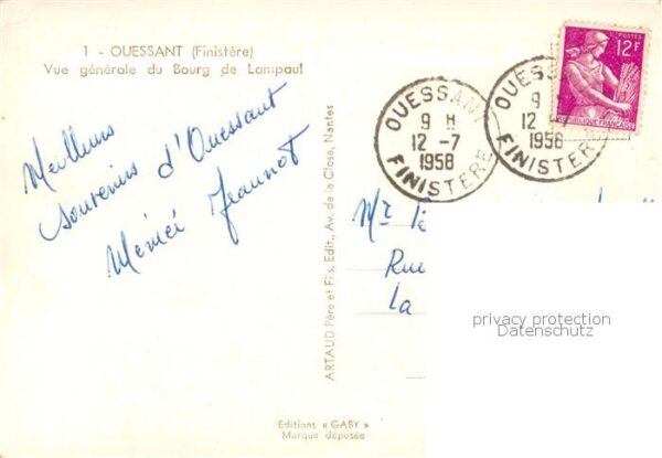 Ouessant Ile de 29 Finistere Vue generale du Bourg de Lampaul – Bild 2