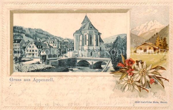 Appenzell IR Ortsansicht mit Kirche
