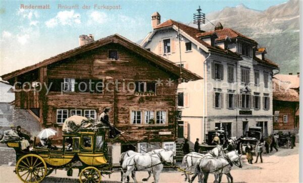 Andermatt UR Ankunft der Furkapost