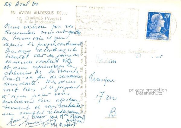 Charmes d Epinal 88 Vosges Rue de Madagaskar Fliegeraufnahme – Bild 2