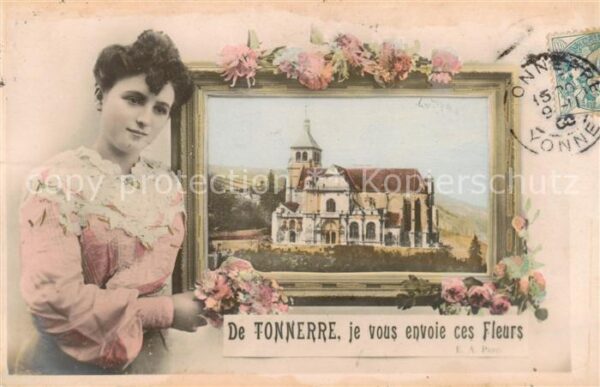 Tonnerre 89 Yonne je vous envoie ces fleurs Eglise Jeune