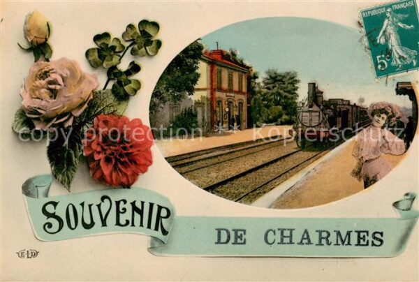 Charmes d Epinal 88 Vosges Souvenir de la ville la gare arrivée du
