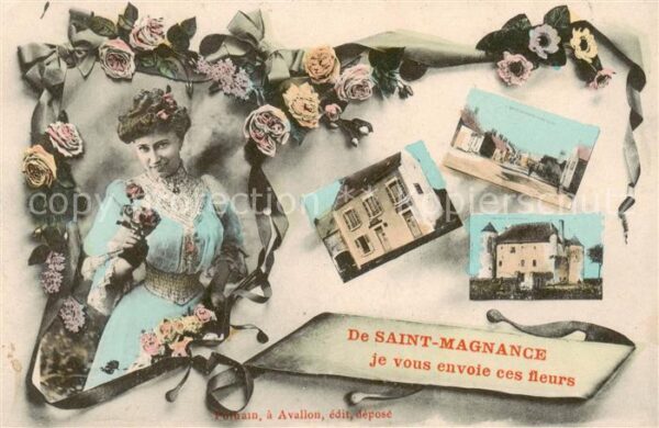Saint-Magnance Sainte-Magnance 89 Yonne Je vous envoie ces fleurs jeune femma v