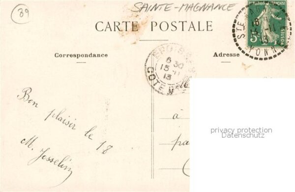 Saint-Magnance Sainte-Magnance 89 Yonne Je vous envoie ces fleurs jeune femma v – Bild 2