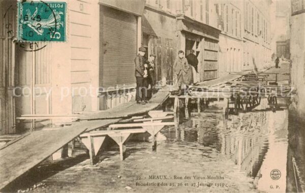 Meaux 77 Seine-et-Marne Rue des Vieux Moulins Inondation des 15