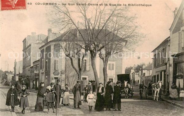 Colombes 92 Hauts-de-Seine Rue Saint Denis et la Rue de la Bibliot