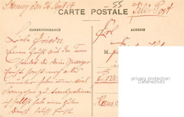 Mouzay 55 Meuse Cote donnant sur la prairie Feldpost – Bild 2
