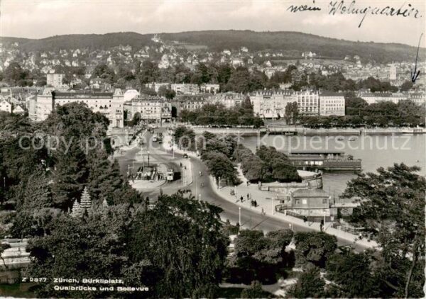 Zuerich ZH Stadtpanorama mit Bürkliplatz Quaibrück