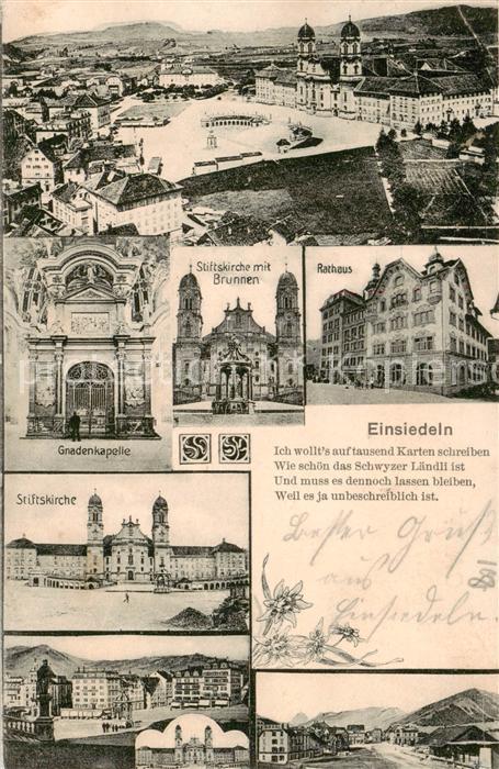 Einsiedeln  SZ Panorama Stiftskirche Gnadenkapelle Rat
