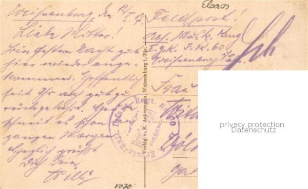 Weissenburg Wissembourg 67 Alsace Anselmannstaden Feldpost – Bild 2