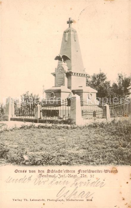 Froeschweiler Froeschwiller 67 Bas-Rhin Denkmal Inf. Regt. Nr. 37