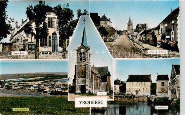 Yrouerre 89 Yonne Mairie Ecole Allee du Chateau Vue gener