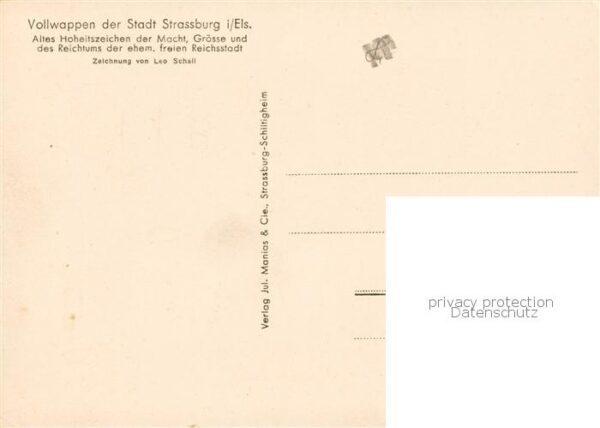 Strassburg  Strasbourg 67 Bas-Rhin Stadtwappen Altes Hoheitszeichen – Bild 2