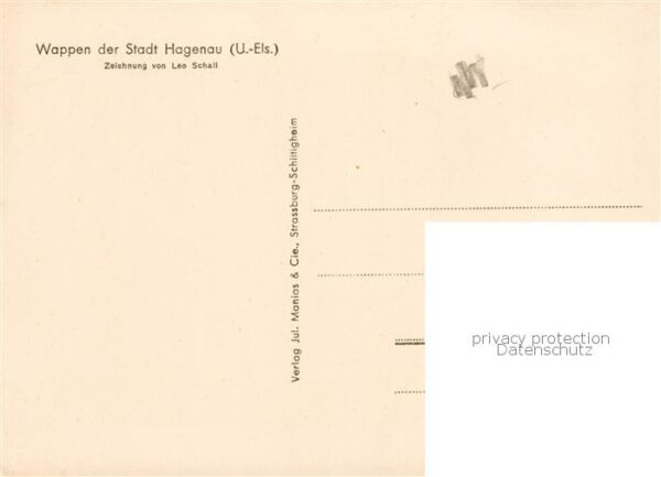 Hagenau 67 Bas-Rhin Alsace Stadtwappen – Bild 2