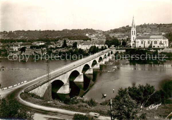 Lalinde Panorama mit Brücke Kirche