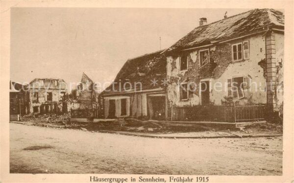 Sennheim 68 Haut-Rhin Häusergruppe Frühjahr 1915 Trümmer 1. W