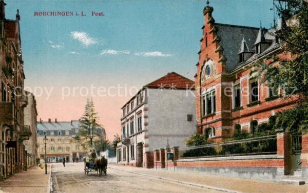 Moerchingen Morhange 57 Moselle Post Pferdefuhrwerk Prüfstempel