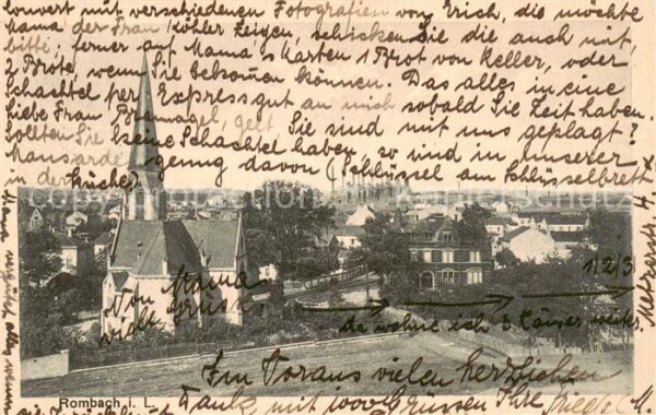Rombach 57 Moselle Rombas Ansicht mit Kirche Prüfstempel