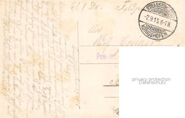 Koenigshofen  Strasbourg Strassburg 67 B Lotharstrasse Kirche Feldpost – Bild 2