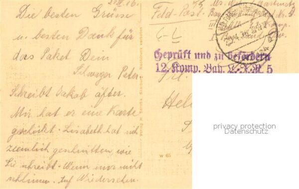 Alberschweiler Abreschviller 57 Moselle Soldatental Geprüft-Stempel – Bild 2