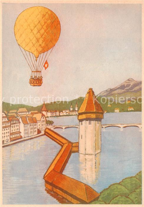 Luzern  LU Ballonpostkarte 11. Schweizerische Auss