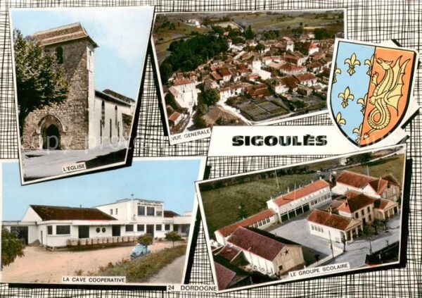Sigoules 24 Dordogne Eglise La Cave cooperative Groupe Scola